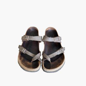 Birkenstock Mayari Toe Loop Sandals EU 38 US Women 7-7.5 Brown Flat Comfortable